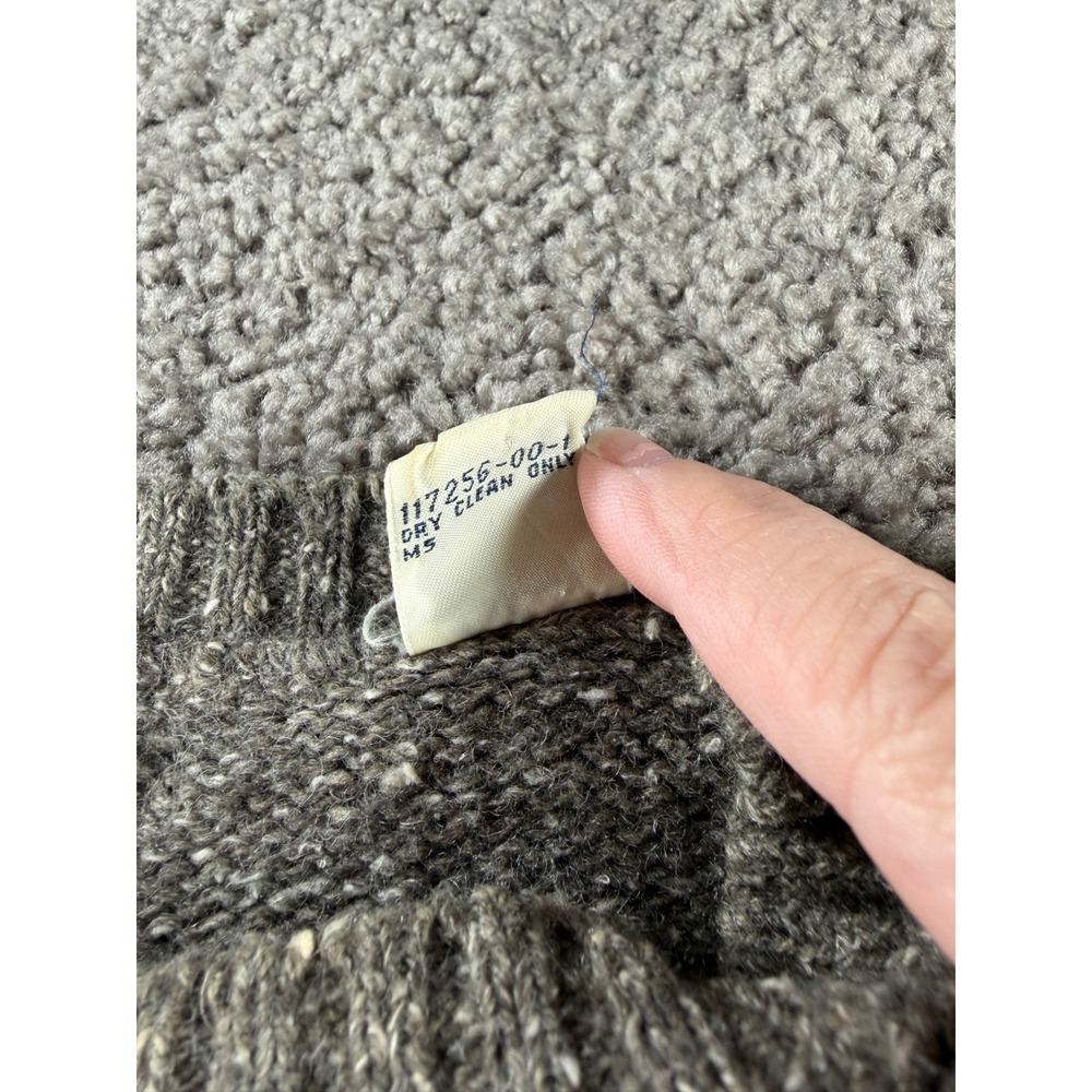 Vintage GAP Mens Large gray brown  Wool Blend m Salt and Pepper Crewneck Sweater - Picture 3 of 7